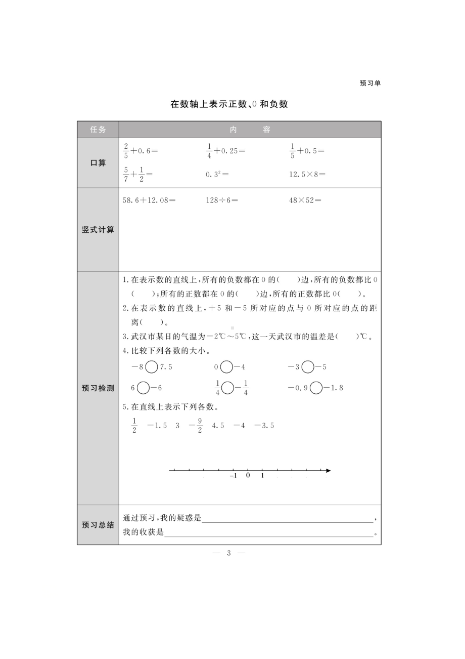 六年级下册数学一课一练 第一单元课前练习及单元知识归纳（图片版无答案）人教版.docx_第3页