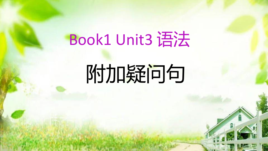 2022新人教版（2019）《高中英语》必修第一册Unit3 语法附加疑问句（ppt课件）.pptx_第1页