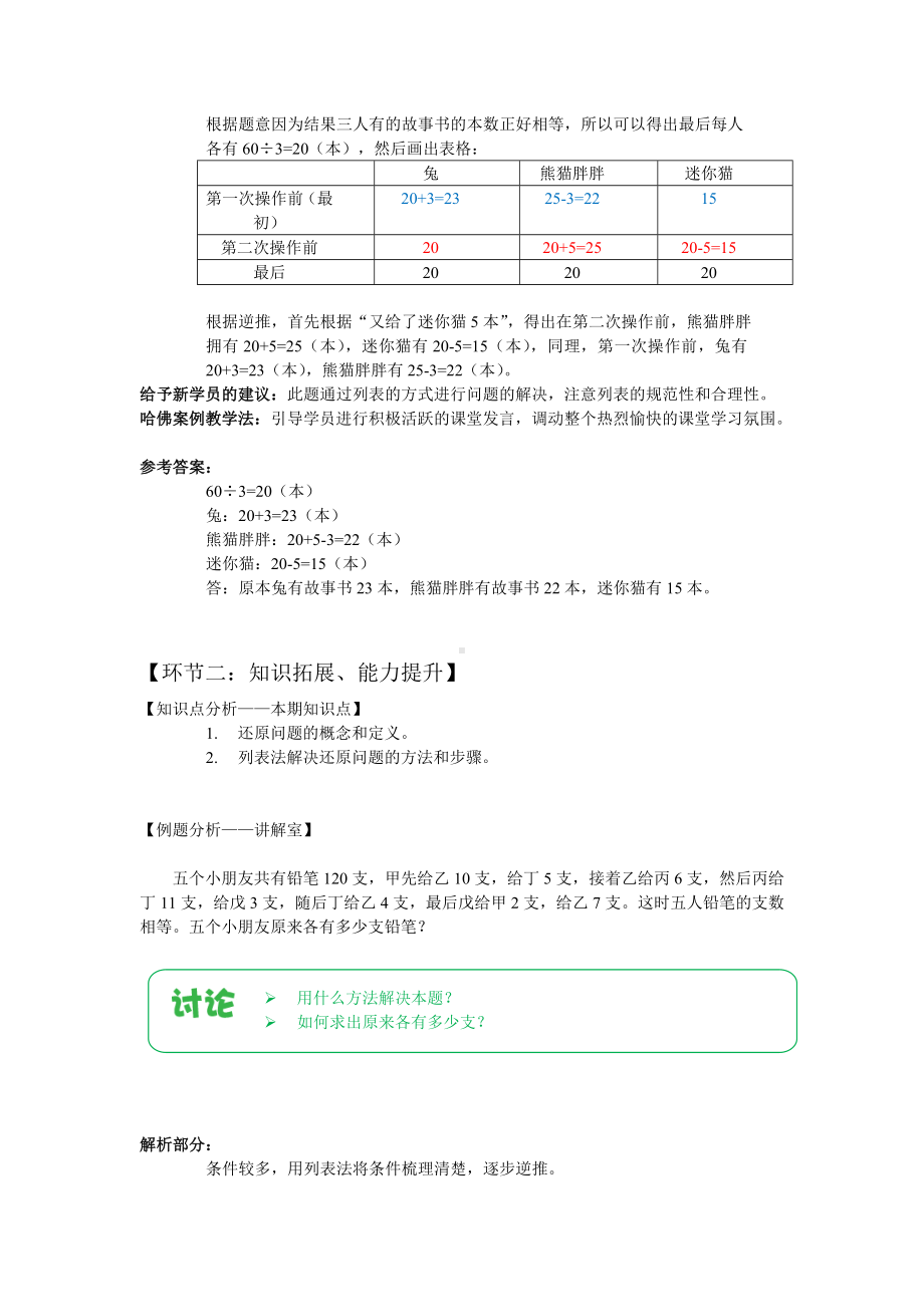 六年级上册数学讲义-能力提升：第07讲 列表法解决复杂还原问题（上）（（解析版）全国通用）.doc_第3页