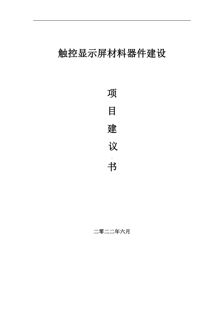 触控显示屏材料器件项目建议书（写作模板）.doc_第1页