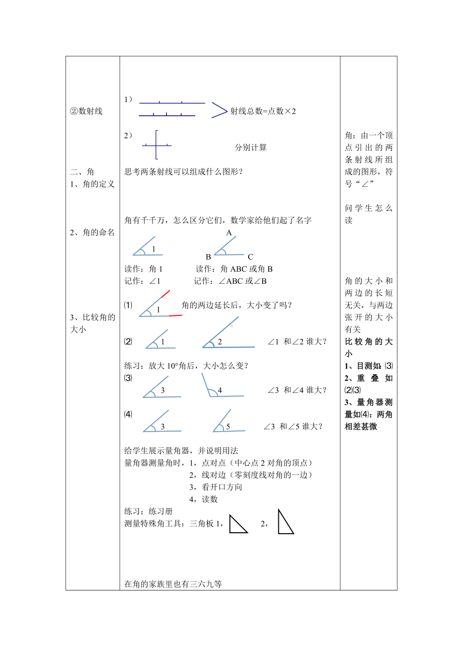 四年级上册数学教案-线与角冀教版.doc_第3页