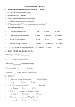 外研版小学英语六年级下册Module 8重点练习 无答案.docx