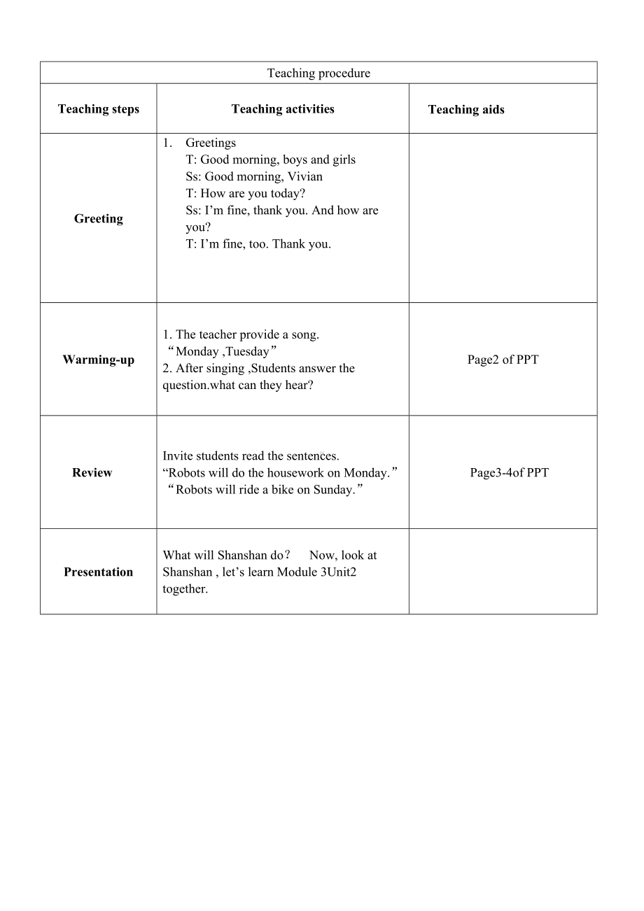 英语外研新标准（三起）四年级下册-Unit 2 On Monday I'll go swimming教案.docx_第2页