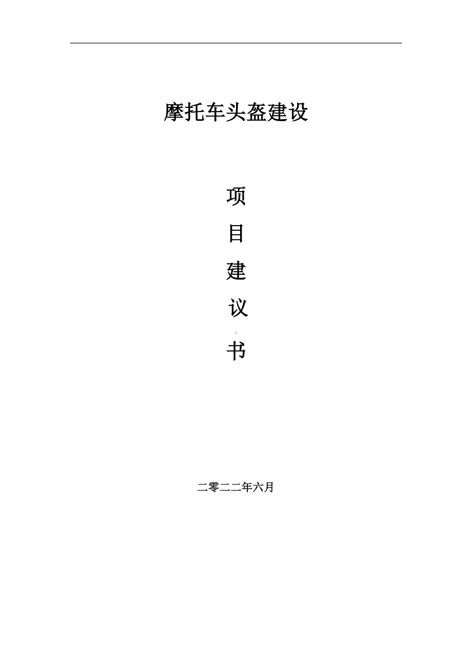 摩托车头盔项目建议书（写作模板）.doc_第1页