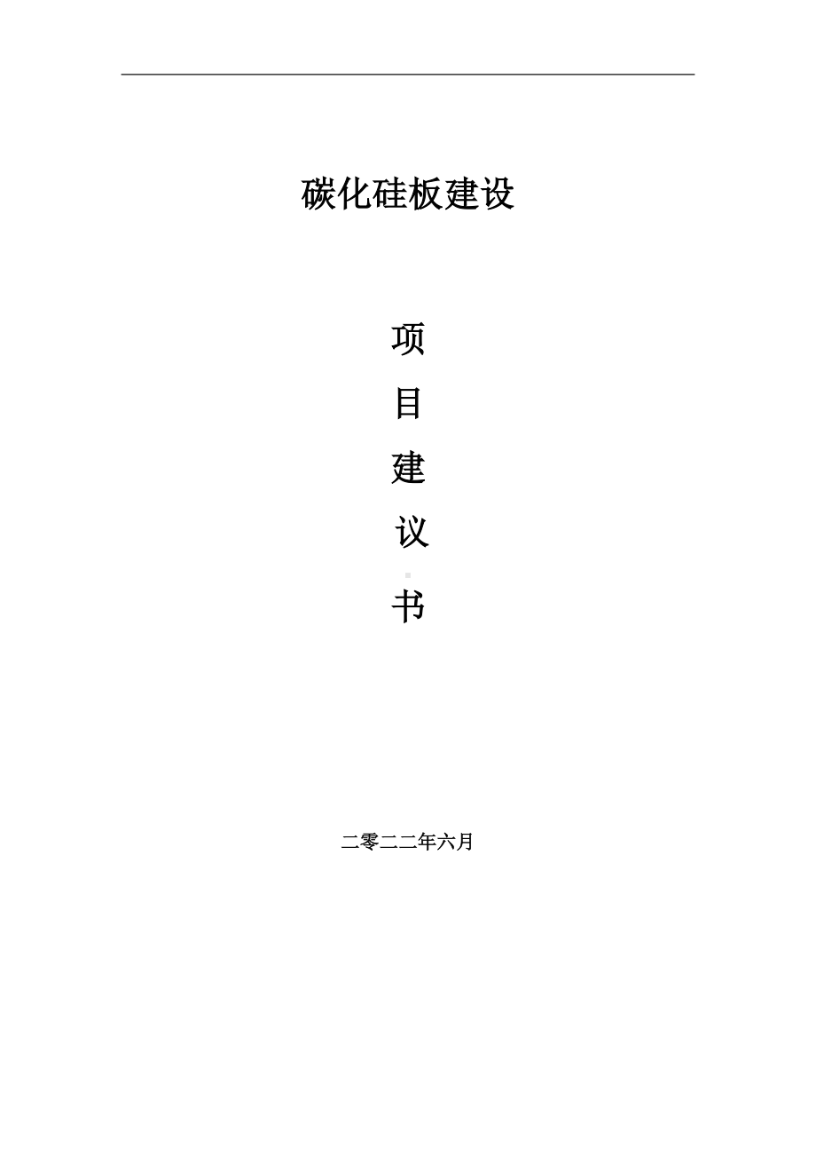 碳化硅板项目建议书（写作模板）.doc_第1页