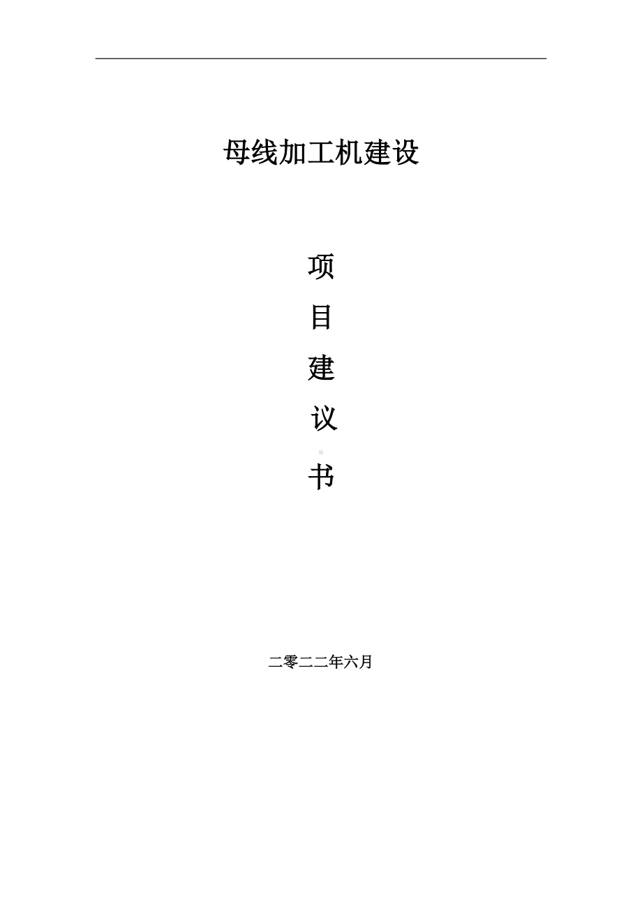 母线加工机项目建议书（写作模板）.doc_第1页