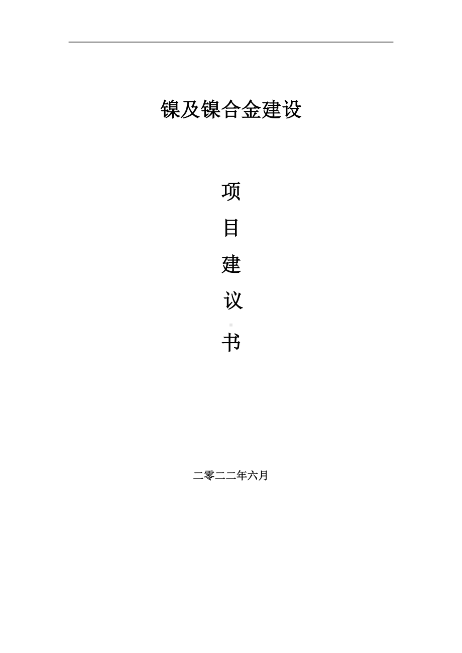 镍及镍合金项目建议书（写作模板）.doc_第1页