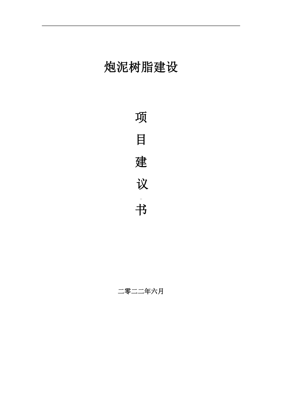 炮泥树脂项目建议书（写作模板）.doc_第1页