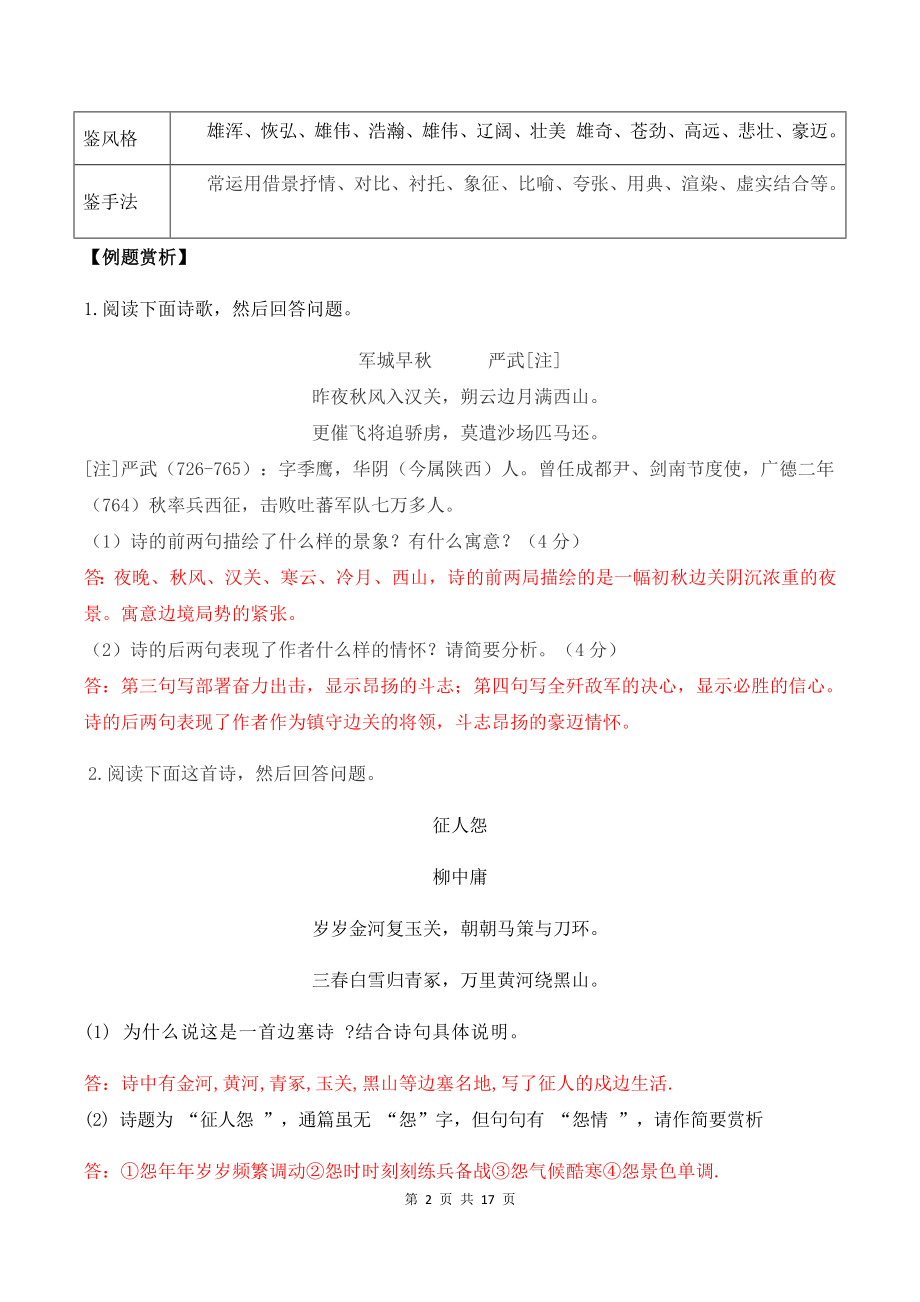 高考语文专题复习：古诗词鉴赏 题材分类与例题赏析汇编.docx_第2页