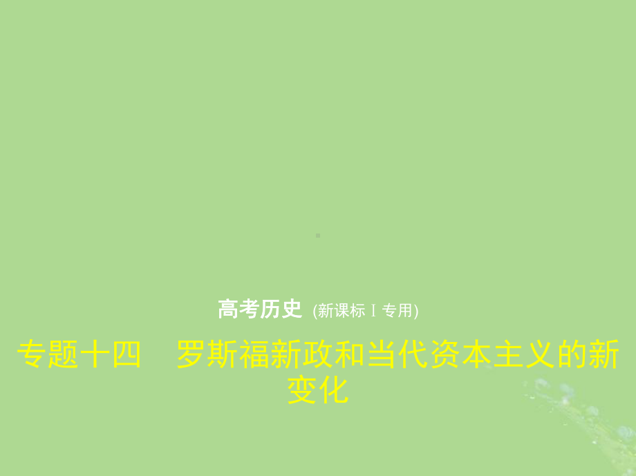 (新课标Ⅰ)高考历史一轮复习专题十四罗斯福新政和当代资本主义的新变化课件人民版.ppt_第1页