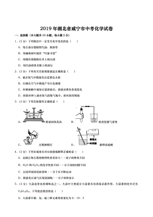 初三九年级化学下册各地真题2019年湖北省咸宁市中考化学试题word版含解析.doc