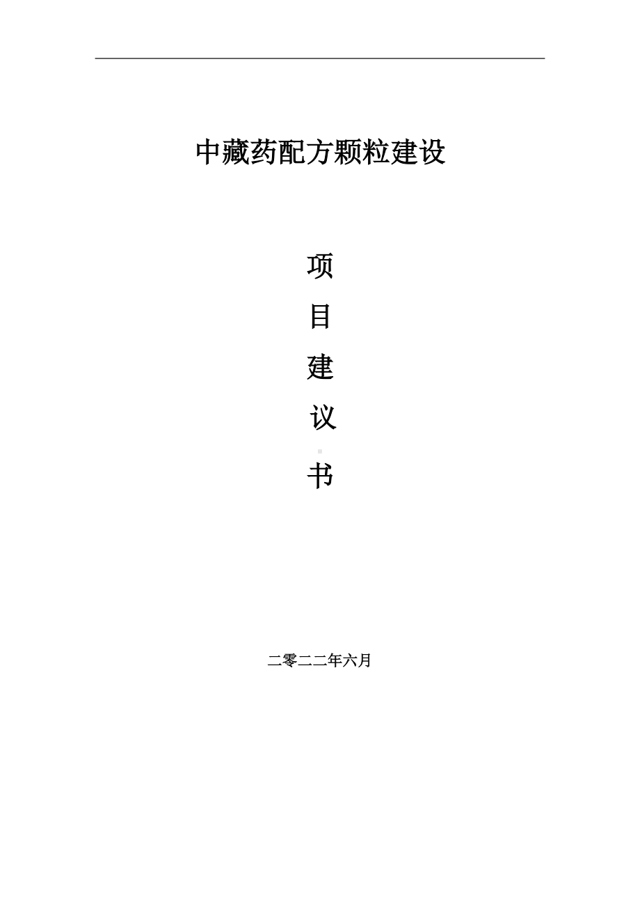 中藏药配方颗粒项目建议书（写作模板）.doc_第1页