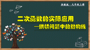 (浙教版)九年级数学上册教学课件：143 二次函数的实际应用 拱桥问题中的抛物线.pptx