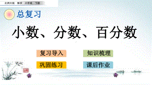 最新北师大版六年级数学下册总复习《数与代数14 小数、分数、百分数》公开课件.pptx