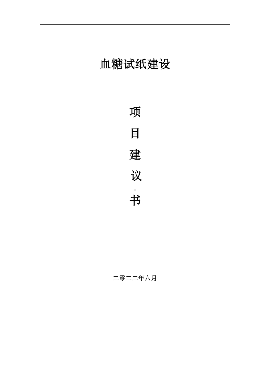 血糖试纸项目建议书（写作模板）.doc_第1页