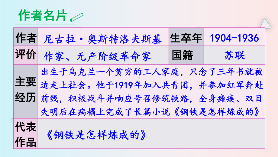 最新部编版八年级语文下册课件名著导读 《钢铁是怎样炼成的》 摘抄和做笔记.ppt_第2页