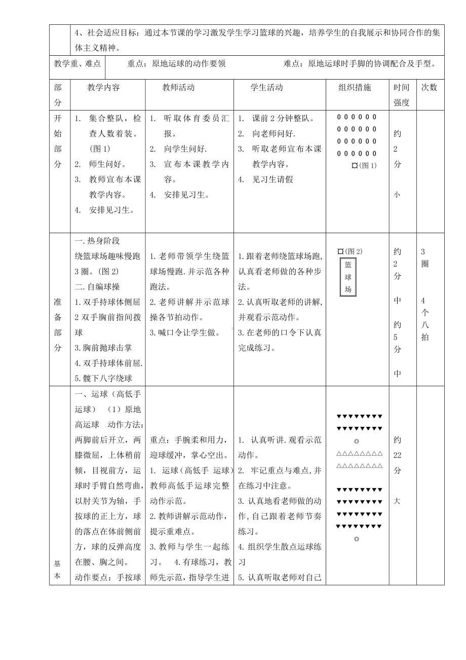 六年级上册体育教案 —篮球原地高低运球-人教版.doc_第3页