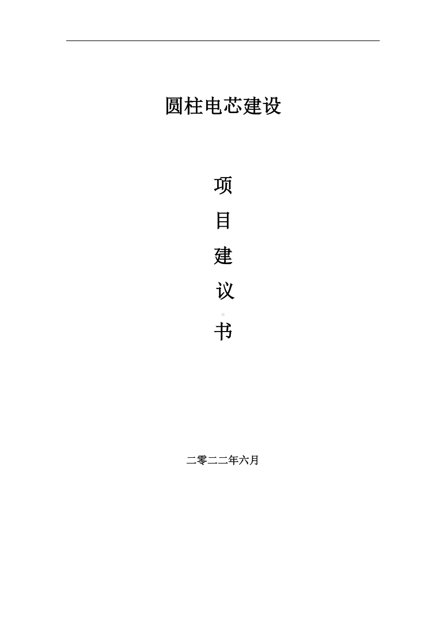 圆柱电芯项目建议书（写作模板）.doc_第1页