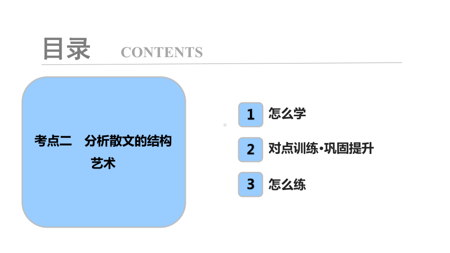 板块一专题三 考点二 分析散文的结构艺术课件.ppt_第1页