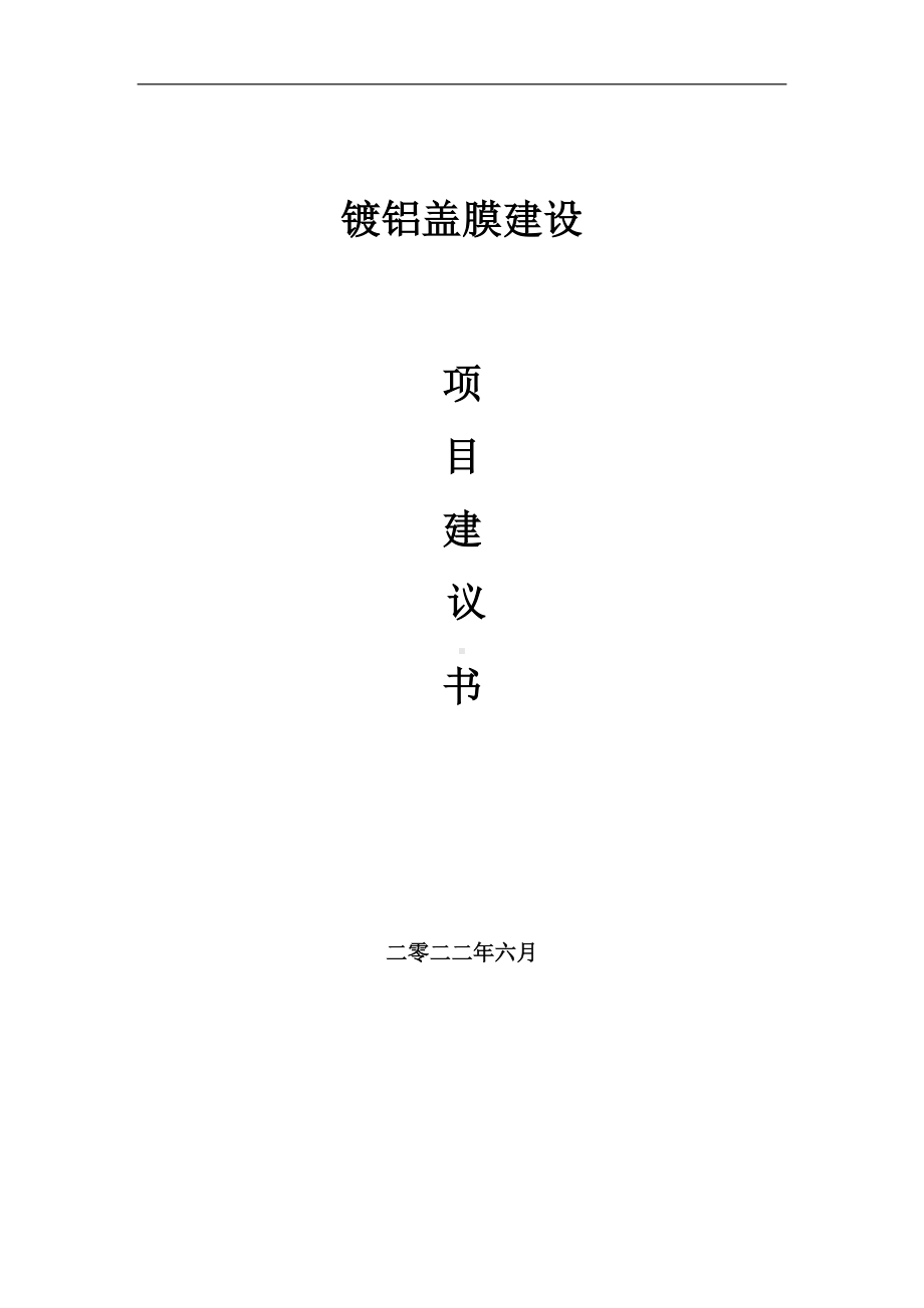 镀铝盖膜项目建议书（写作模板）.doc_第1页