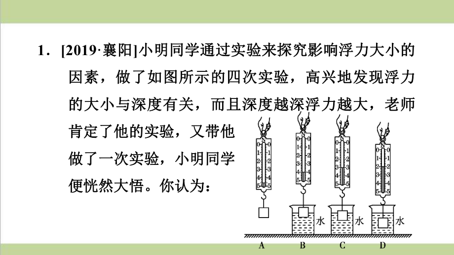 沪科版八年级下册物理 与浮力有关的实验探究 课后习题重点练习课件.pptx_第2页