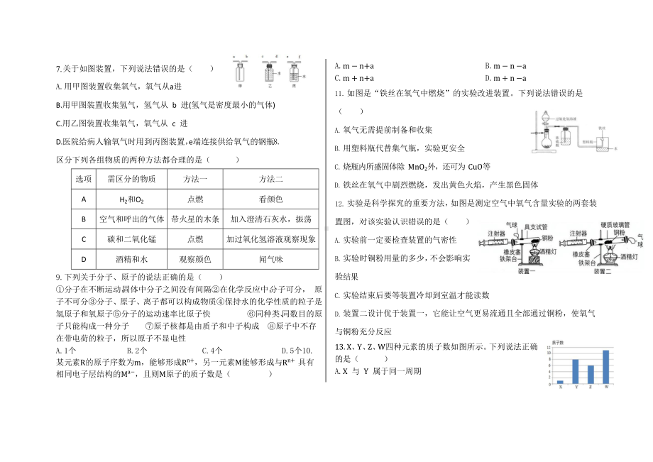 甘肃省兰州市东方学校2022-2023学年九年级上学期期中考试化学试卷.docx_第2页