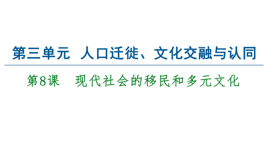 现代社会的移民和多元文化课件统编版高中历史选择性必修.ppt_第1页