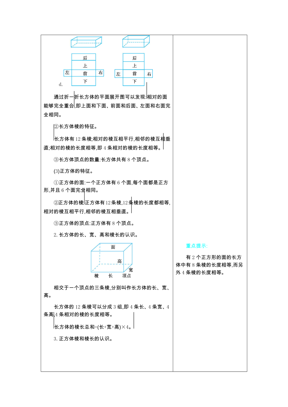 北京课改版数学五年级下册教学第一单元长方体和正方体第一单元　长方体和正方体.docx_第2页