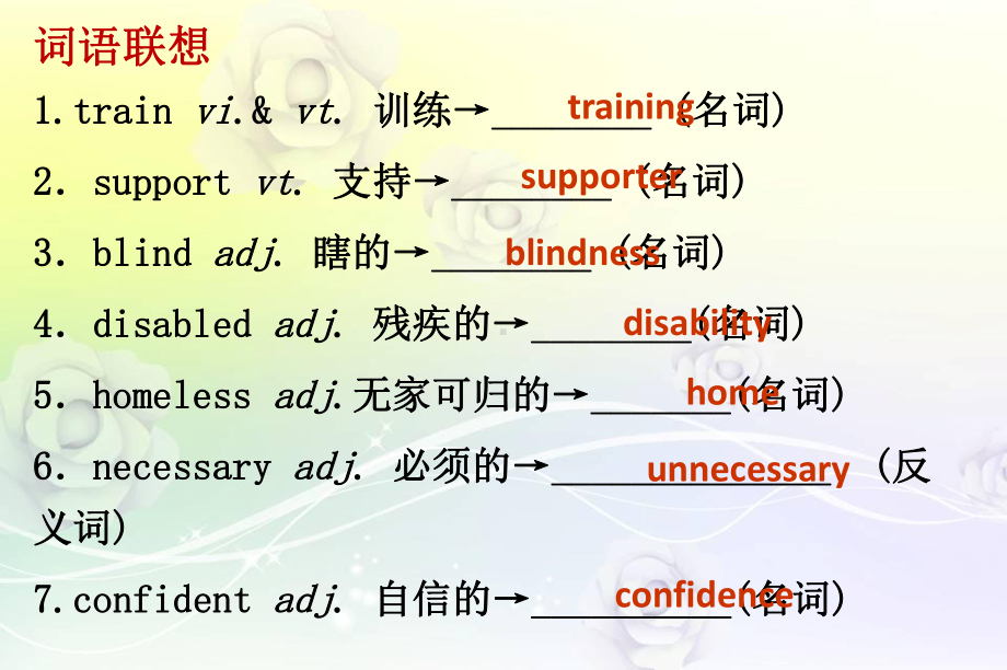 江苏省某中学八年级英语下册 Unit 6 Sunshine for all Revision课件.ppt（纯ppt,不包含音视频素材）_第2页