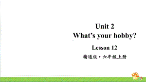 人教精通版英语六年级上册Lesson 12教学课件.pptx(纯ppt,无音视频)