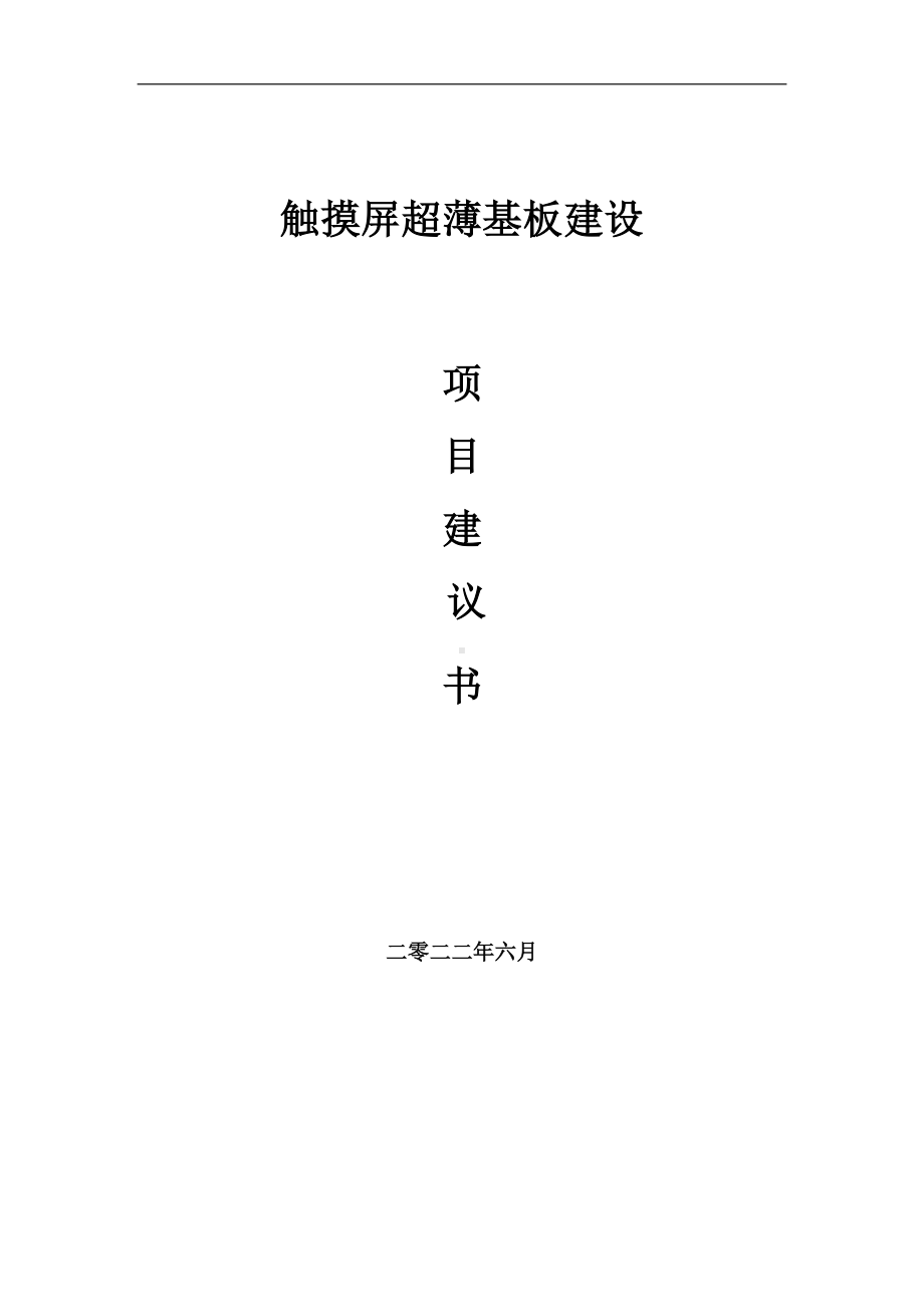 触摸屏超薄基板项目建议书（写作模板）.doc_第1页