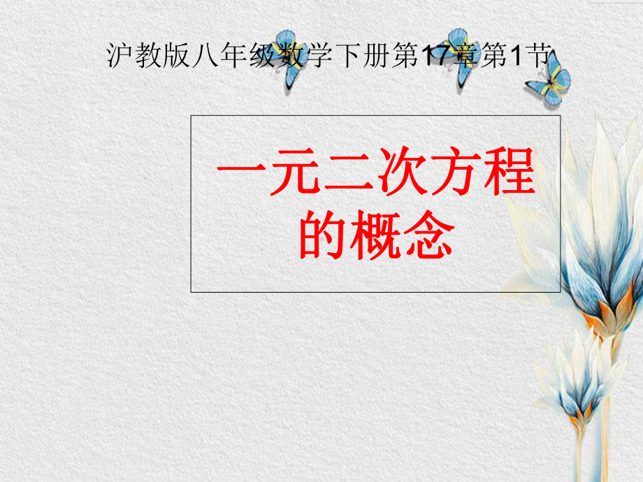 沪教版(上海)八年级第一学期《171 一元二次方程的概念》课件.ppt_第1页