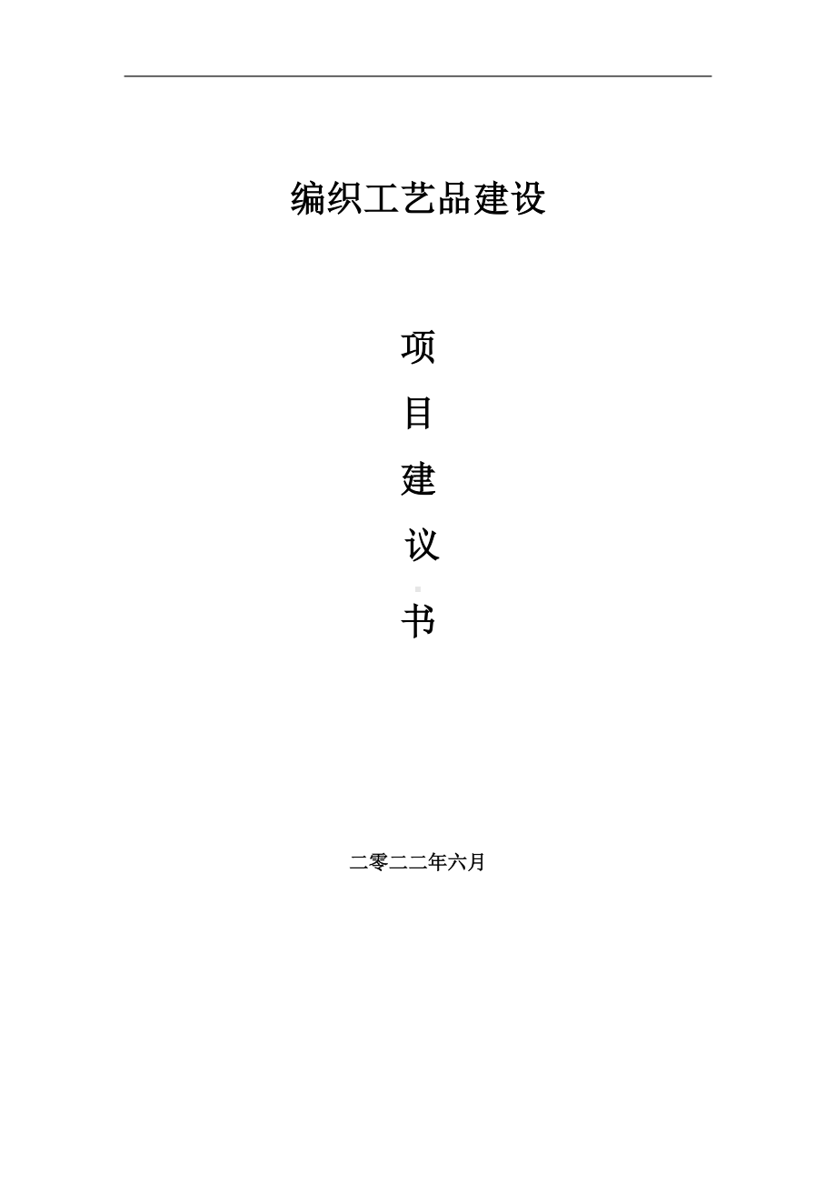 编织工艺品项目建议书（写作模板）.doc_第1页