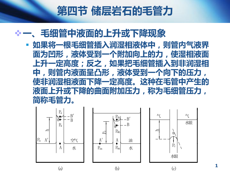 油层物理3 4第四节毛管力课件.ppt_第1页