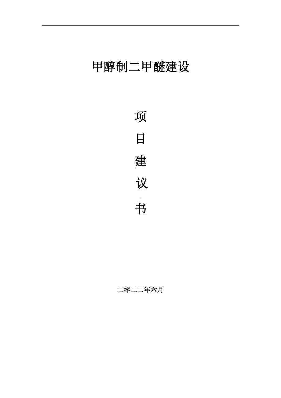 甲醇制二甲醚项目建议书（写作模板）.doc_第1页