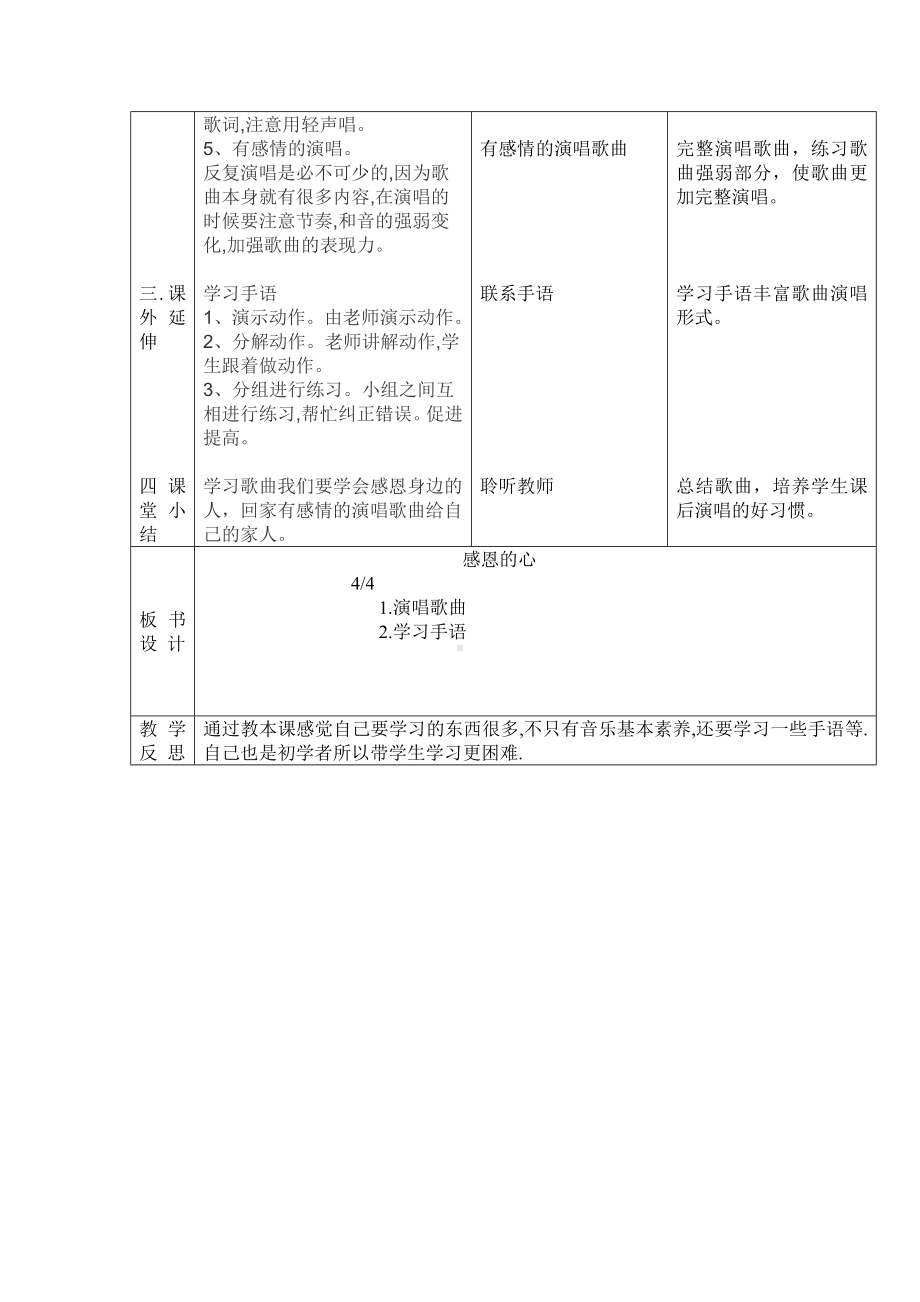 六年级下册音乐教案－1.1 唱歌感恩的心 ｜人教版 .doc_第2页