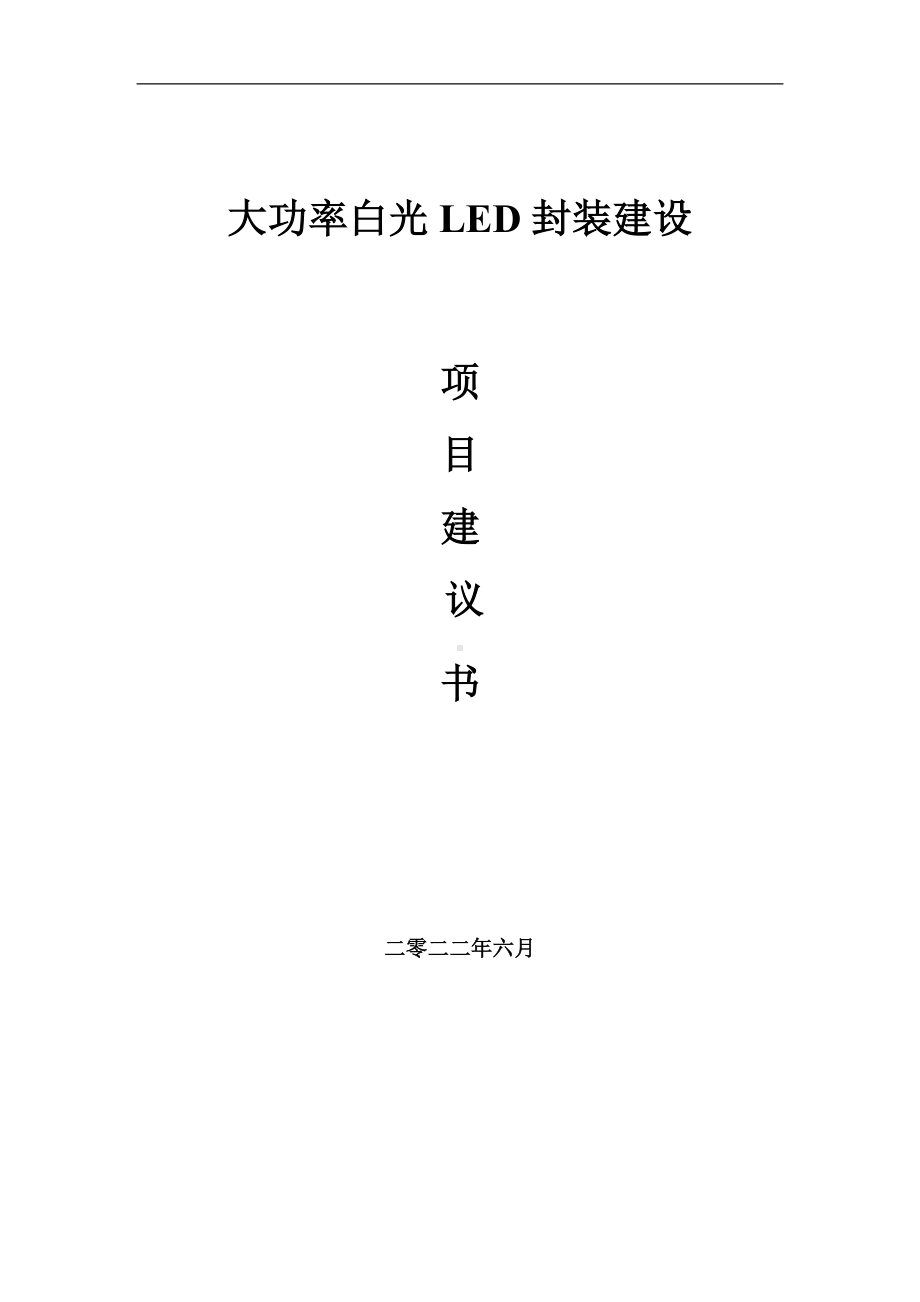 大功率白光LED封装项目建议书（写作模板）.doc_第1页