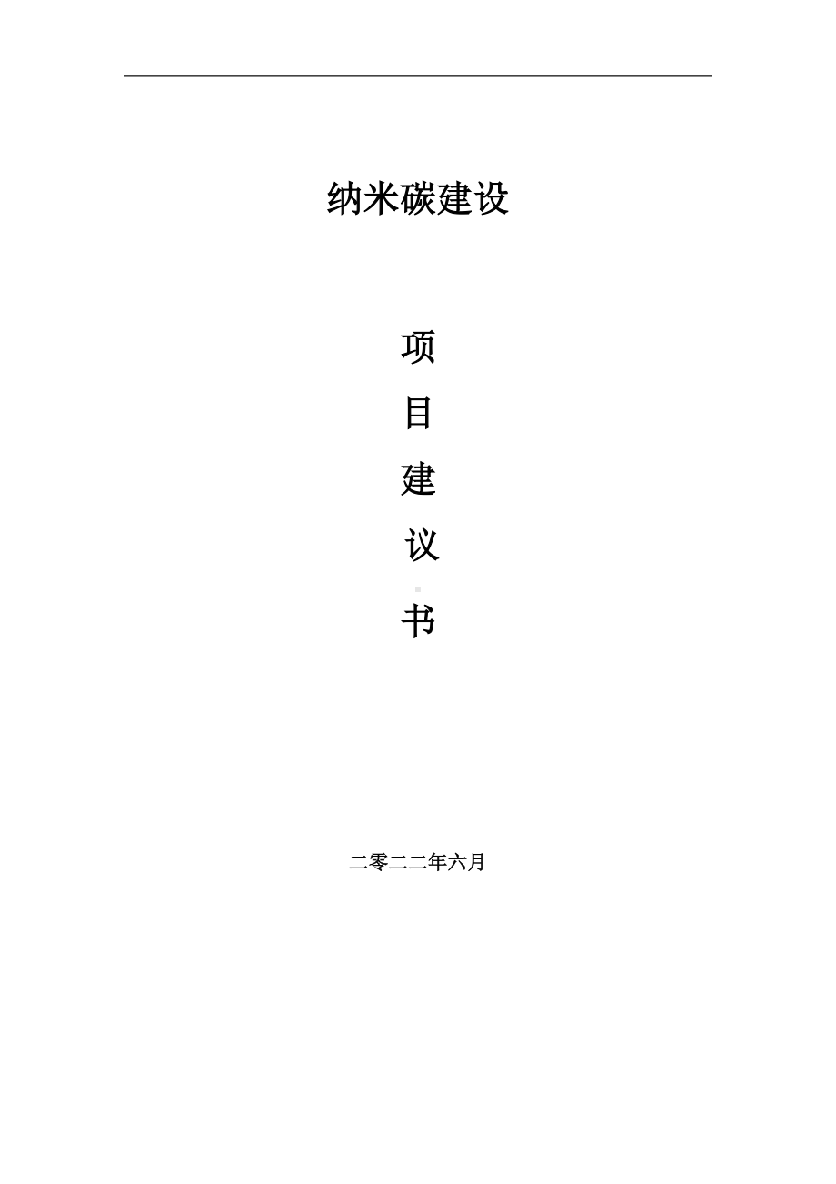 纳米碳项目建议书（写作模板）.doc_第1页