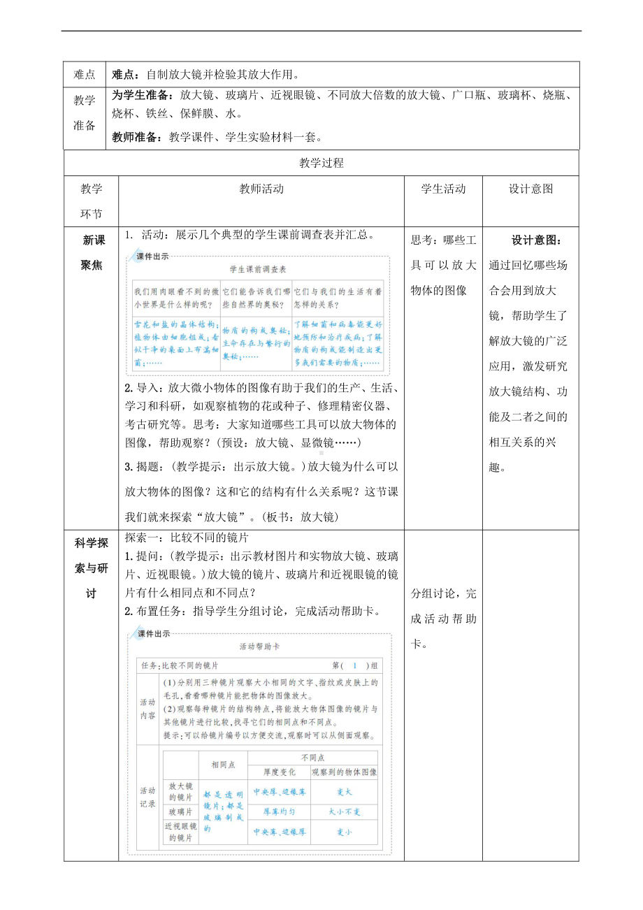 2022新教科版（2017）六年级上册《科学》表格式教案附教学反思.pdf_第3页