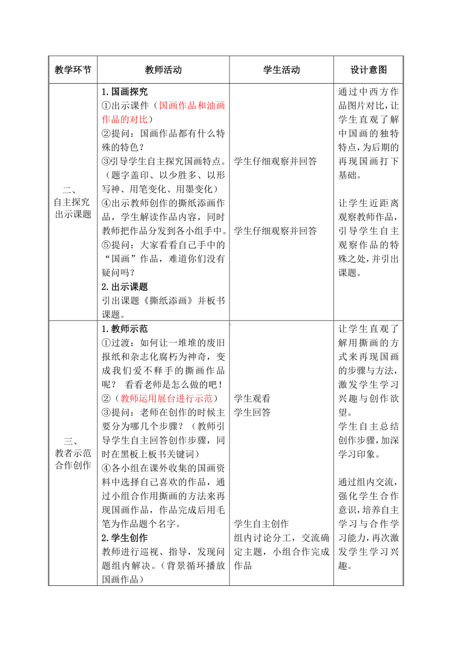 四年级下册美术教案-第4课 撕纸添画｜辽海版.docx_第2页