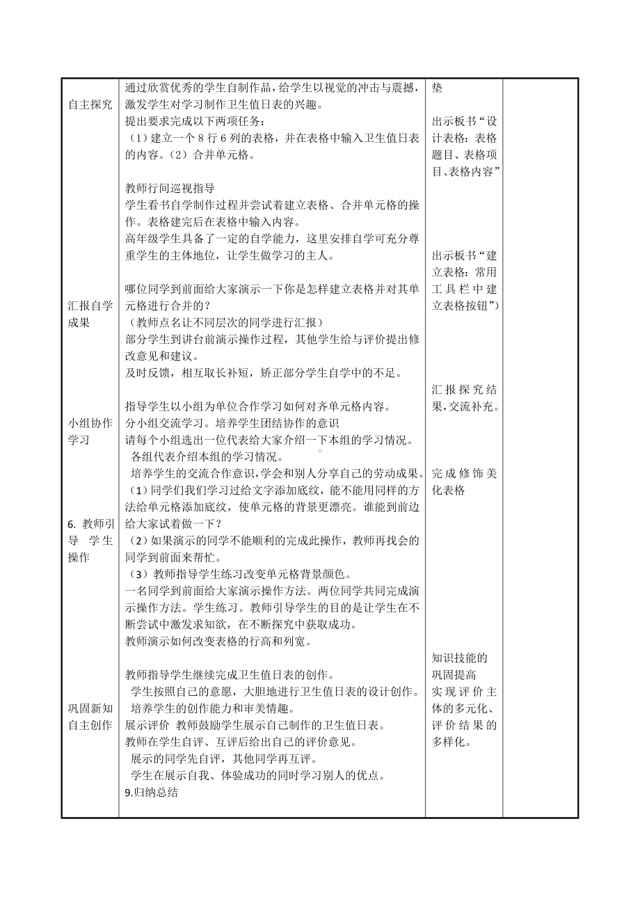 五年级全册信息技术教案－4.3.2小小表格有秩序｜中图版.doc_第2页