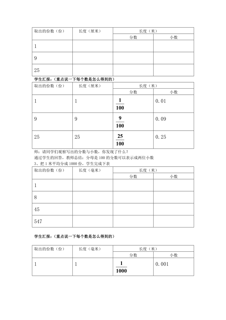 四年级下册数学教案-6.2 小数的意义｜冀教版.docx_第2页