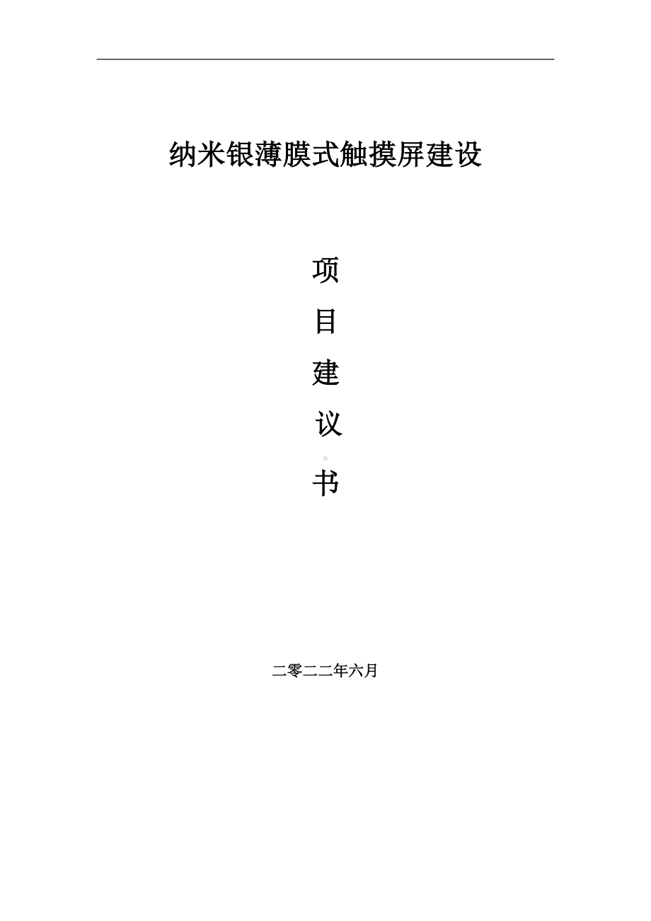 纳米银薄膜式触摸屏项目建议书（写作模板）.doc_第1页