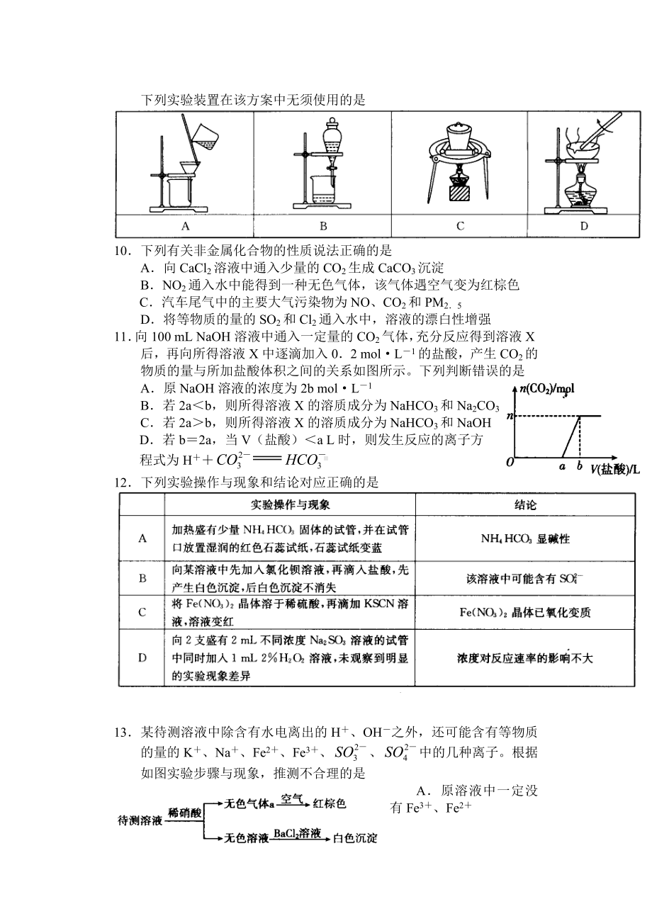 高中2023届高三上学期10月阶段性测试化学.docx_第3页