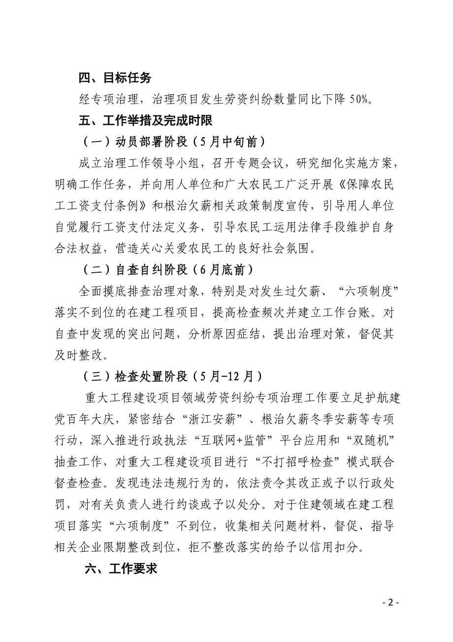 县重大工程建设项目劳资纠纷专项治理工作方案.doc_第2页