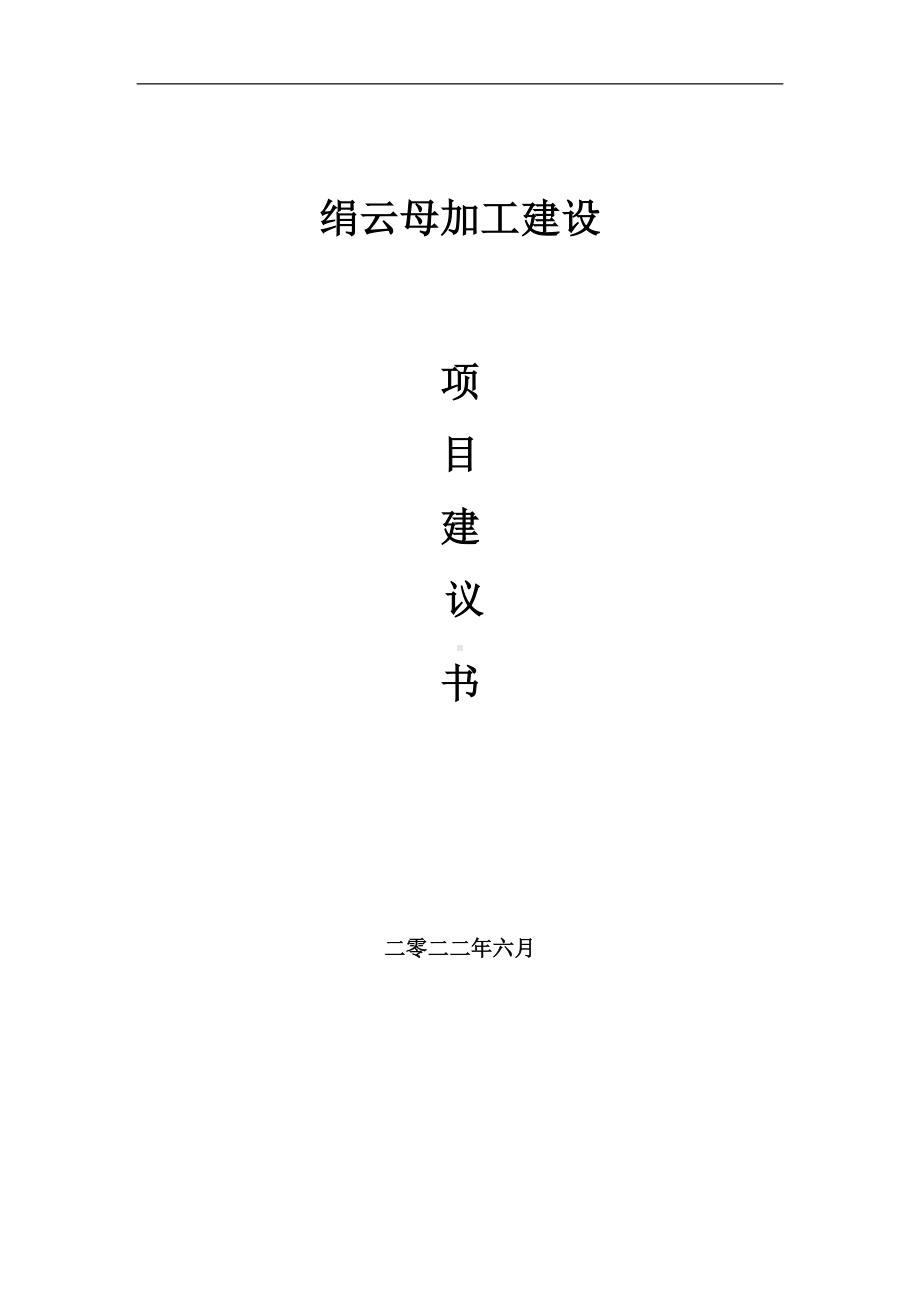 绢云母加工项目建议书（写作模板）.doc_第1页