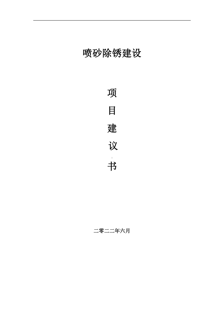 喷砂除锈项目建议书（写作模板）.doc_第1页