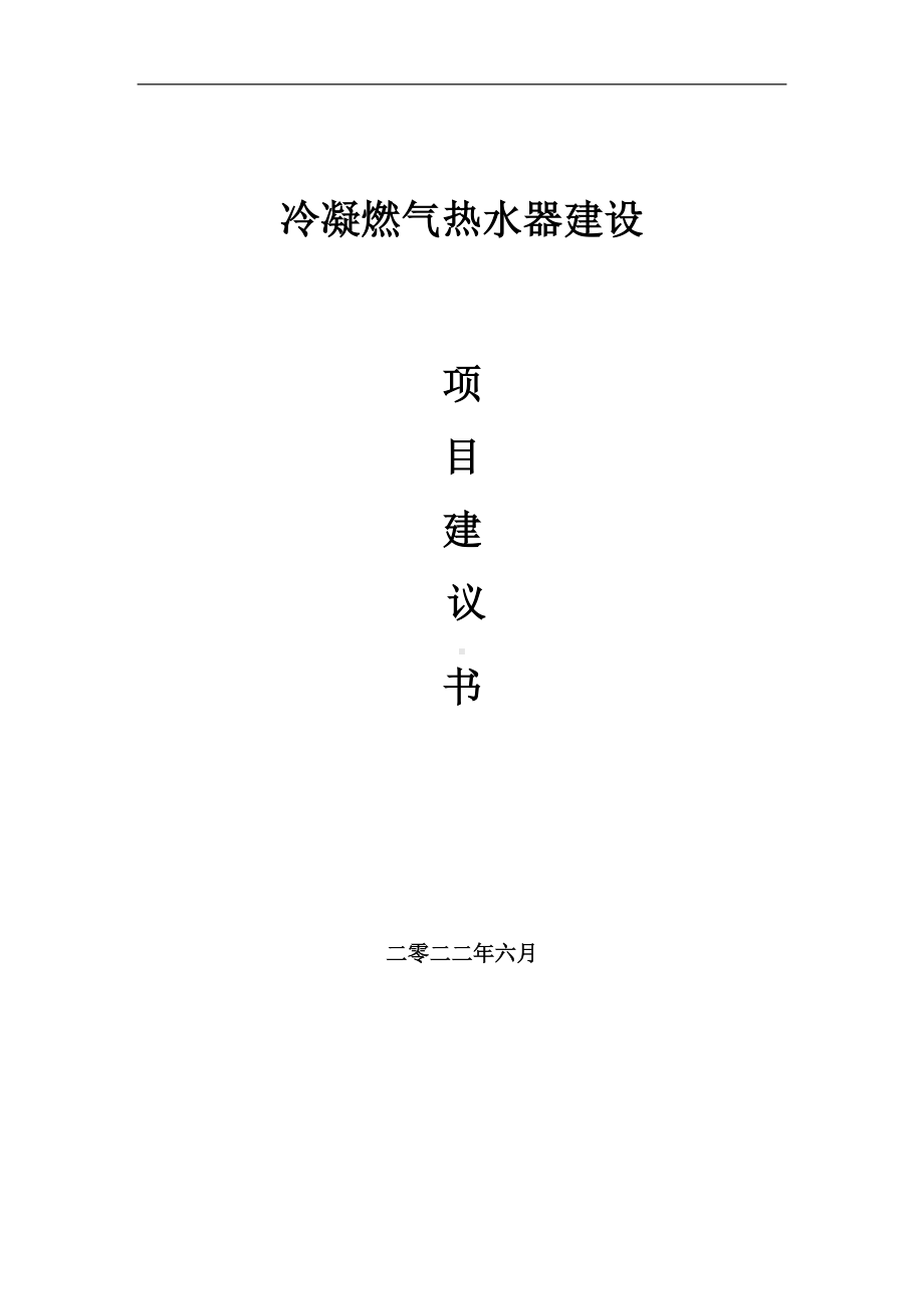 冷凝燃气热水器项目建议书（写作模板）.doc_第1页