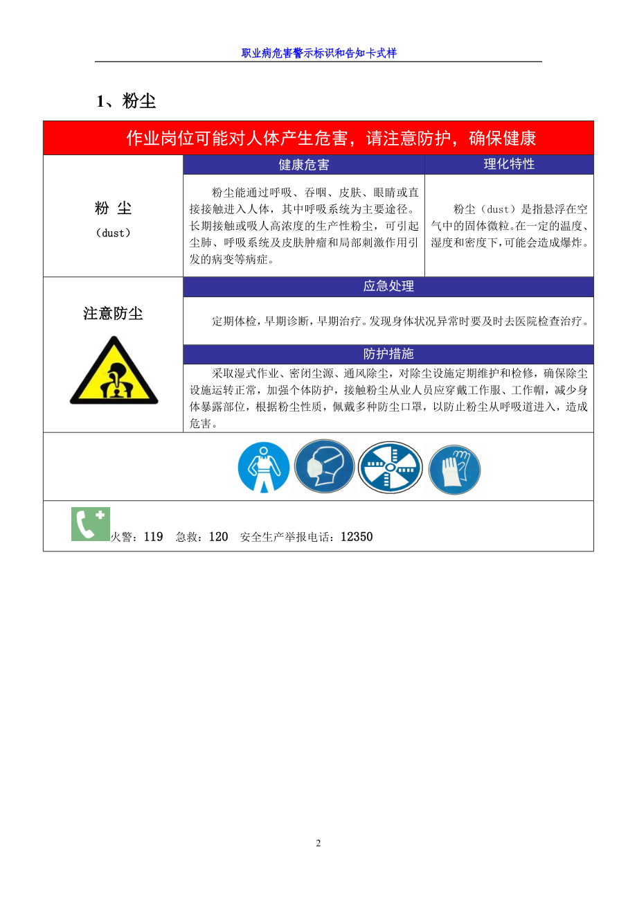 职业病危害警示标识和告知卡大全参考模板范本.doc_第2页