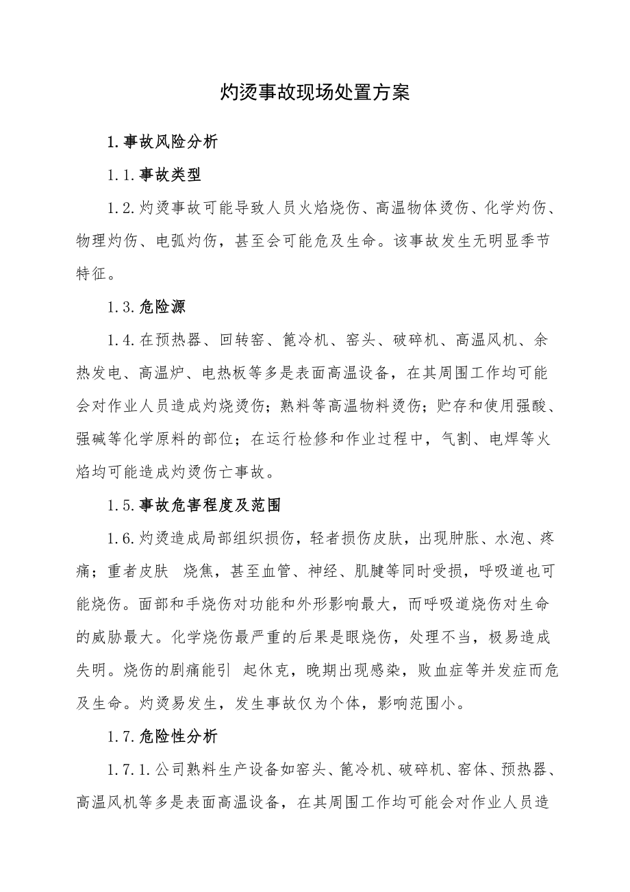 灼烫事故现场处置方案模板范本.doc_第1页